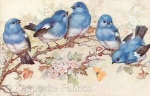 Five Bluebirds Vintage Repro Quilt Block Multi Sizes FrEE ShiPPinG WoRld WiDE