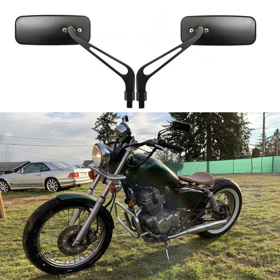 Черные прямоугольные мотоциклетные зеркала для Honda Rebel 250 CMX250 300 CMX300 CMX500 - Изображение 1 из 4