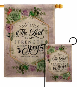 The Lord Is My Stength Buralp Garden Flag Bible Verses Decorative Yard Banner - Picture 1 of 19