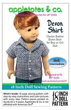 18 Inch Doll Pattern | Devon Shirt | Fits 18" Dolls like American Girl Pattern