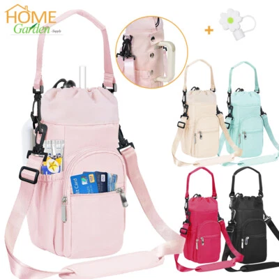 Water Bottle Bag for Stanley Cup 40oz Travel Holder With Strap Carrier Sling Bag