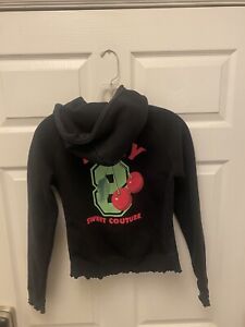 Juicy Couture Y2K Vintage Hoodie Cherry Sweet Couture Black Size Small Women