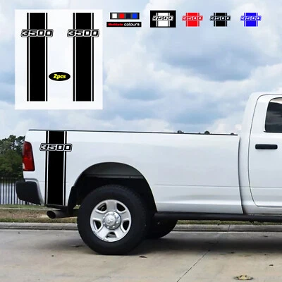 Calcomanías de vinilo para Dodge Ram 3500 gráficos a rayas calcomanías de vinilo laterales de caja de camión 2 piezas Foto 1 de 4