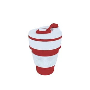 Faltbare Kaffee Becher mit Deckel Coffee to go BPA Frei Reisebecher 400ml - Bild 1 von 16