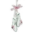 Pretty Ballet Shoe Christmas Decorations with Pink Ribbon (15cm)