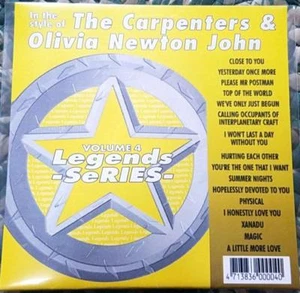 LEGENDS KARAOKE CDG CARPENTERS & OLIVIA NEWTON JOHN #4 POP OLDIES 16 SONGS - Imagen 1 de 2