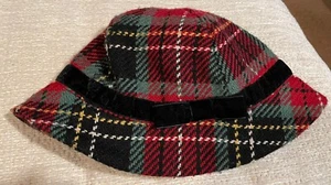 Janie & Jack Red Plaid Wool Blend Bucket Hat Girls 12-24 Months - Picture 1 of 1