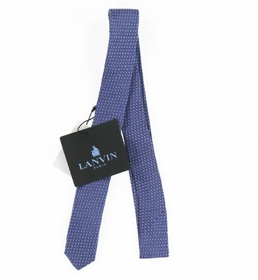 Corbata de seda Lanvin niños/niños con todo el cuello estampado azul talla 10Y-14Y 243825 - Imagen 1 de 2