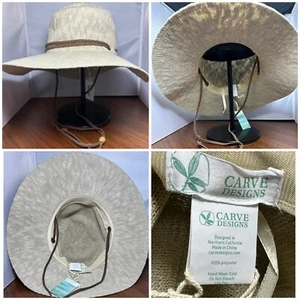 Carve Designs Dundee Natural Color Crushable Hat One Size Adjustable Chin Strap - Picture 1 of 10