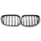 Pair Double Slat Grill Carbon Fiber Grille For Bmw 7 Series F01 F02 730Li 09-15