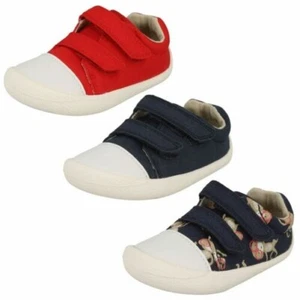 Bebé Infantil Niños Clarks Cierre Adhesivo Lavable Lona Zapatos Pequeño Piedra - Imagen 1 de 10