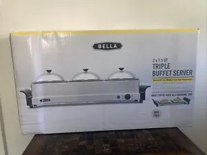Bella Triple Buffet Server 1.5 QT Brushed Stainless Steel - Picture 1 of 3