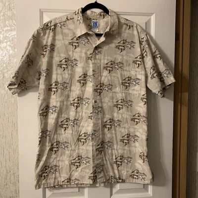 Hook & Tackle Outfitters Shirt Men’s Short Sleeve Button Up Fish Print XL - Image 1 of 3