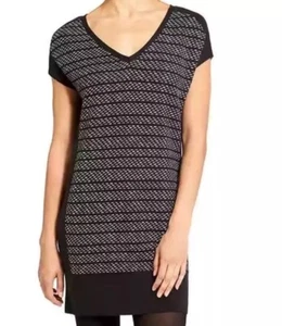 Athleta Thereafter Mini Pullover Kleid Gr. Large schwarz grau V-Ausschnitt Kurzarm - Bild 1 von 19