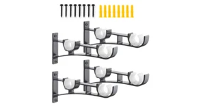 Doppel Gardinenstangenhalter Klammern Gardine Fensterbeschläge Wandhalterung Zimmer 4er Set - Bild 1 von 8