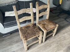 Vintage Dining Chairs Thatched Seat Farmhouse Beech Shaker