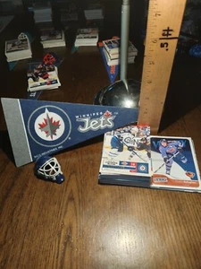🌑WINNIPEG JETS & 7 × ATLANTA THRASHERS cards w/2 FREE helmets & a pennant. - Picture 1 of 4