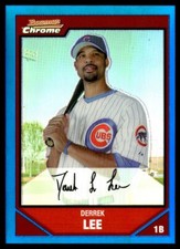 2007 Bowman Chrome Blue Refractor Derrek Lee 096/150 Chicago Cubs #131