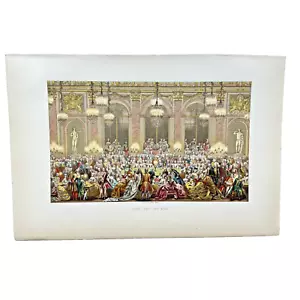 Cromolitografía La impresión de arte Jeu Du Roi del libro de Paul Lacroix de 1876 - Imagen 1 de 9