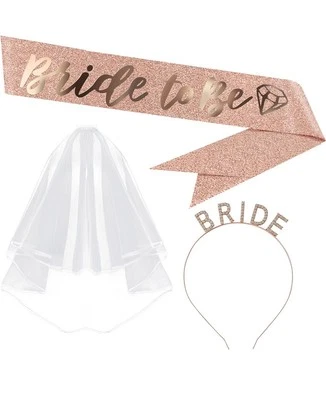 Комплект из 3 свадебных украшений для душа невесты для холостяцкой вечеринки белый... - Изображение 1 из 4