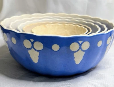 Villeroy & Boch Dresden Sajonia Juego 5 Cuencos Anidados 6767 Azul Blanco A6-9 LEER Foto 1 de 4