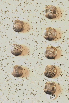 8Pc Lot Vintage Sterling Silver Button Covers Southwest Native American Ornate - Image 1 of 4