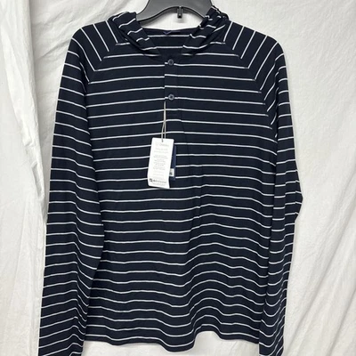 FootJoy Hoodie Shirt Mens Medium Navy White Striped DriRelease Golf Pullover New - Image 1 of 4
