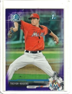 2017 Bowman Chrome Trevor Rogers Purple Refractor /250 1st Chrome - Picture 1 of 2