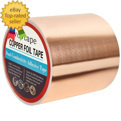 Copper Foil Tape 4 Inch X 33Ft with Double-Sided Conductive Adhesive for Guitar - Image 1 of 4