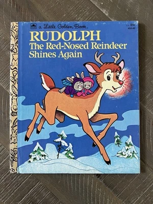 1982 Little Golden Book #452-42 Rudolph The Red-Nosed Reindeer Shines Again 89c - Изображение 1 из 4