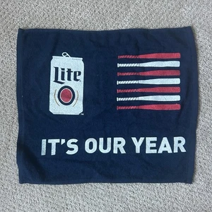 Miller Lite Rally Handtuch marineblau rot weiß blau Baseball Jungen patriotisch 17 x 15 - Bild 1 von 2