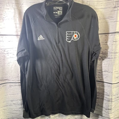 Adidas 1/4 Cremallera Pullover Ultimate Tee Philadelphia Flyers NHL Para hombres M Negro Foto 1 de 4