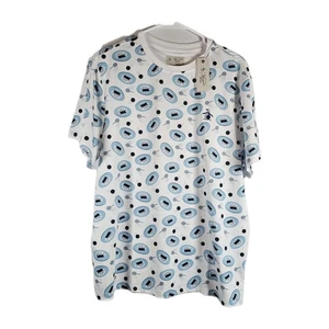 NWT Penguin By Munsingwear Medium Tennis Crew Neck  Blue All Over Print NWT  - Picture 1 of 6