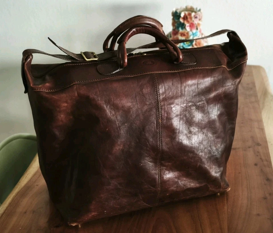 The Bridge Reisetasche / Weekender – echtes Leder – Vintage ca. 1980er ORIGINAL  - Bild 1 von 4