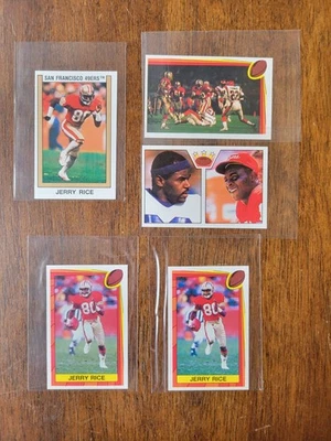 Juego de 5 pegatinas Jerry Rice Panini 1989 San Francisco 49ers Foto 1 de 2