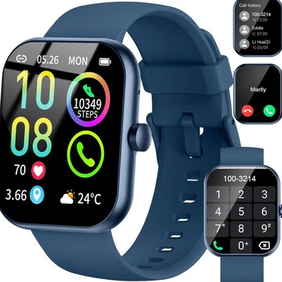 Smartwatch Damen Herren 1,96'' HD Touchscreen Herzfrequenz Schlafmonitor - Bild 1 von 4