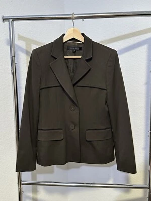 Traje Anne Klein Mujer Blazer Abrigo Deportivo Chaqueta Oliva Verde Ejército Talla 6 Pequeño Foto 1 de 4