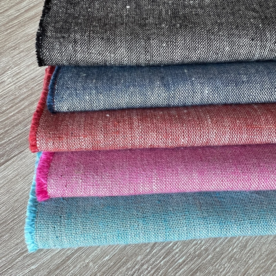 100% LINEN FABRIC IN COLOURS, Pink, Red, Blue, Black, Teal 143-147cm - Image 1 of 1
