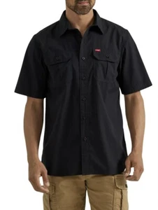 Wrangler men’s relaxed fit shirt button up new twill shirt short sleeve A2 - Picture 1 of 18