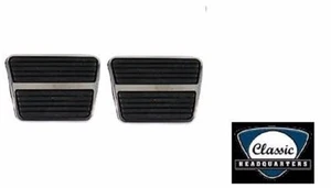 GM Chevy Pontiac ** Embrague y Freno ** (PAR) Pedal Pad con Borde de Acero Inoxidable - Imagen 1 de 1