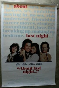 About Last Night 1986 Rob Lowe Demi Moore Jim Belushi Perkins One Sheet Poster  - Imagen 1 de 1