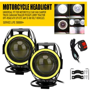 2x Motorcycle LED Auxiliary Fog Spot Light Driving Lamp For BMW F800GS-R1200GS - Picture 1 of 10