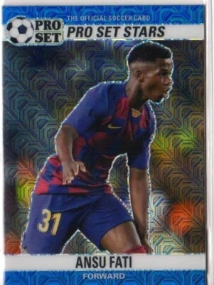 2021 Leaf Pro Set Sports Metal Stars Blue Mojo #01 Ansu Fati Barcelona SP /20 - Image 1 of 2