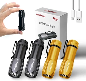 Small LED Flashlight 4 Pack, Rechargeable EDC Compact Pocket Lights, 400 Lumens - Picture 1 of 12