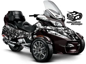 Can Am Spyder RT RT-S RT LTD graphic wrap decal kit "Death" 2010-19 - Picture 1 of 4