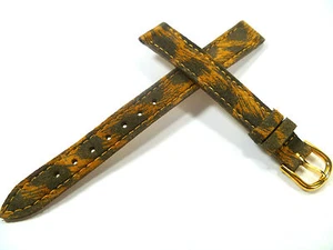 12 mm BRAUN MEHRFARBIG LEOPARD OPTIK UHRENARMBAND ARMBAND WILDLEDER 1212 - Picture 1 of 2