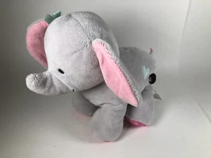 Carters Child Of Mine Plush Elephant Grey Pink Musical Baby Toy 2015 9” X 7.5” - Picture 1 of 12