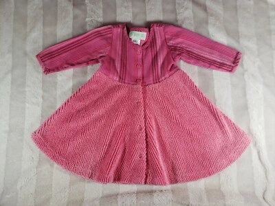 Vintage Baby Lulu LA Girls Pink Flannel Chenille Easter Dress Size 12 Months USA - Image 1 of 4