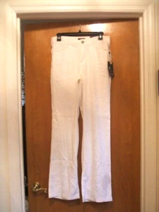 NYDJ Optic White Pants Linen Blend Lift Tuck 4 NWT MAKB2219 32" Inseam Trouser - Picture 1 of 16