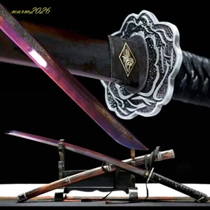Full Tang Samurai Schwert Manganstahl japanische Katana handgefertigte Klinge scharf - Bild 1 von 10